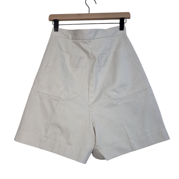 MaxMara Made in Italy Zampino pleated Pin Striped Long Shorts Bermuda Summer - Picture 2 of 8